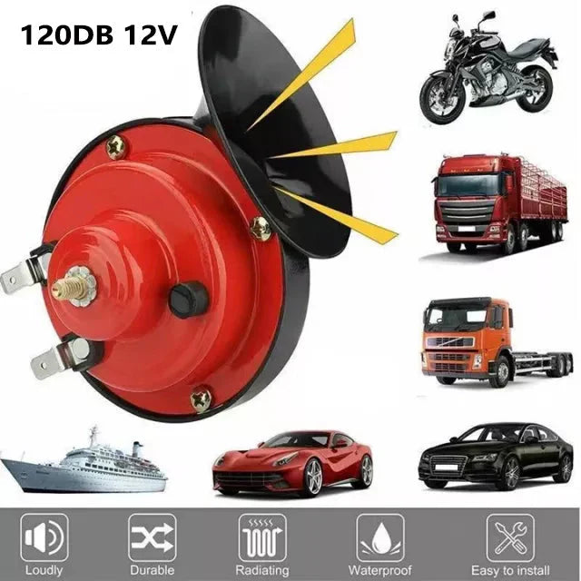 BOCINA CARACOL DOBLE 12V AUTO MOTO CAMIÓN SONIDO DE ALTA POTENCIA